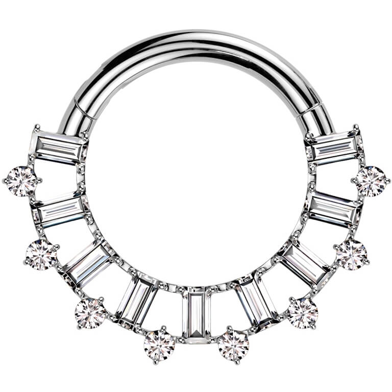Titan Ring Baguette Schliff Zirkonia Clicker - Image 3