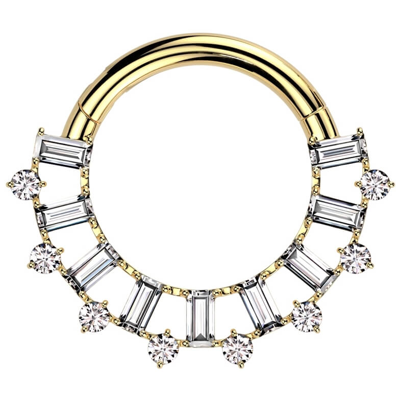 Titan Ring Baguette Schliff Zirkonia Clicker - Image 4