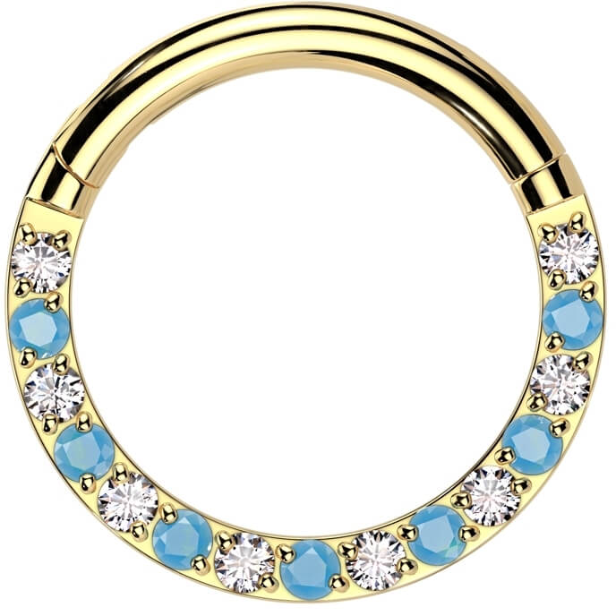 Titan Ring Türkis Zirkonia Clicker - Image 2