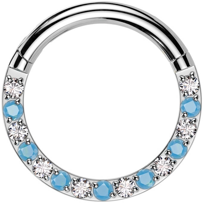 Titan Ring Türkis Zirkonia Clicker - Image 3