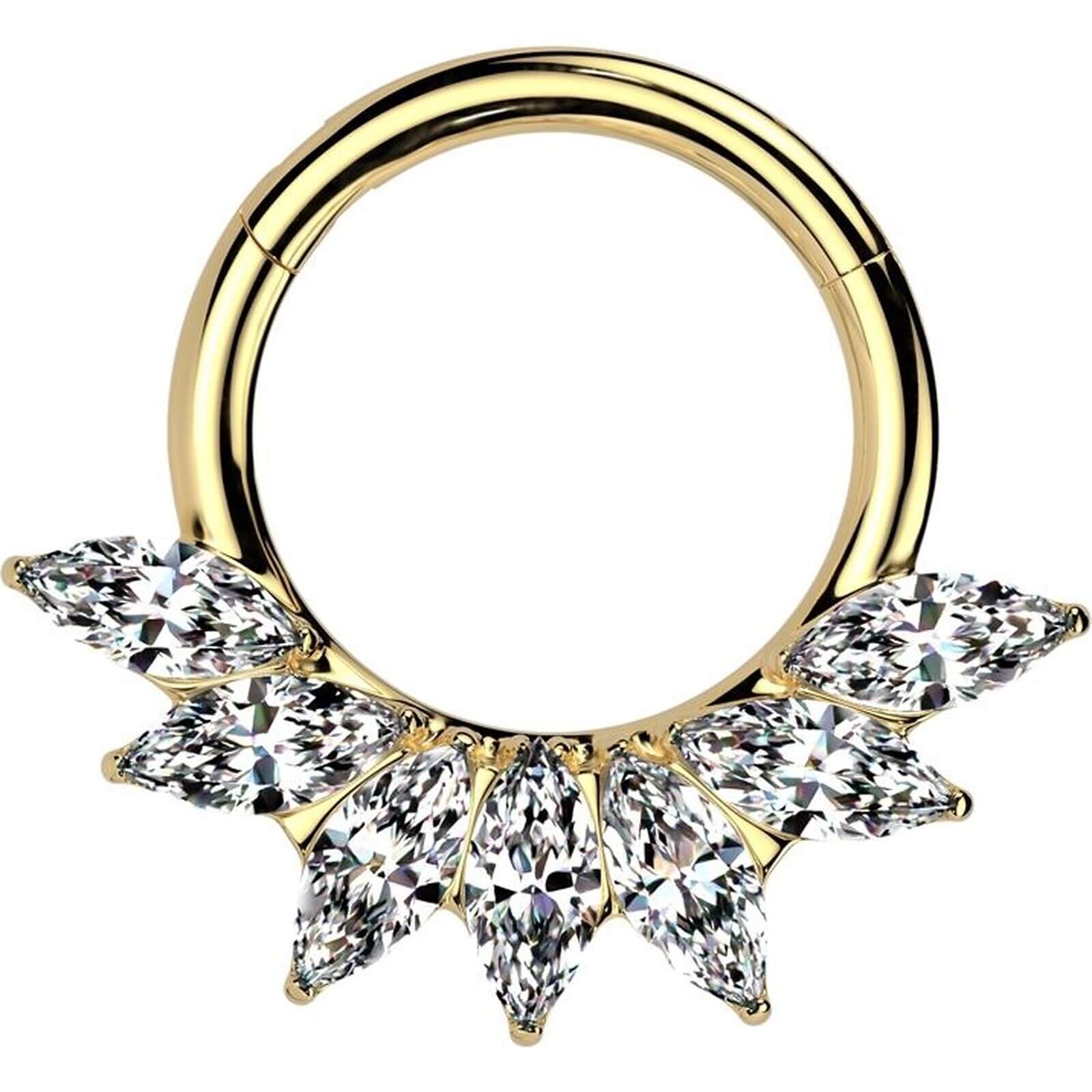 Titan Ring 7 Zirkonia Marquise Schliff Clicker