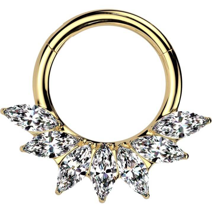 Titan Ring 7 Zirkonia Marquise Schliff Clicker - Image 3