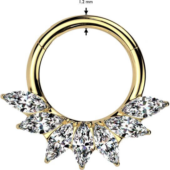Titan Ring 7 Zirkonia Marquise Schliff Clicker - Image 5