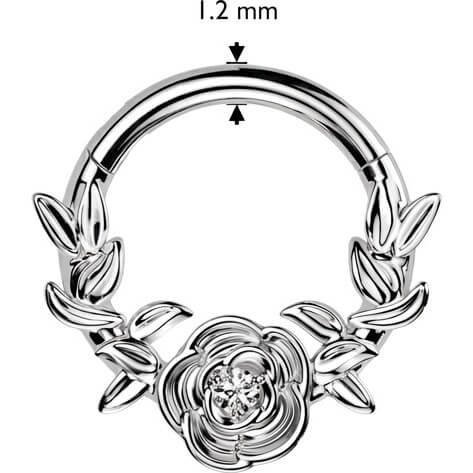 Titan Ring Rose und Reben Zirkonia Clicker - Image 2