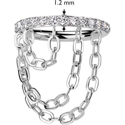 Titan Ring Drei Ketten Anhänger Zirkonia Clicker - Image 5