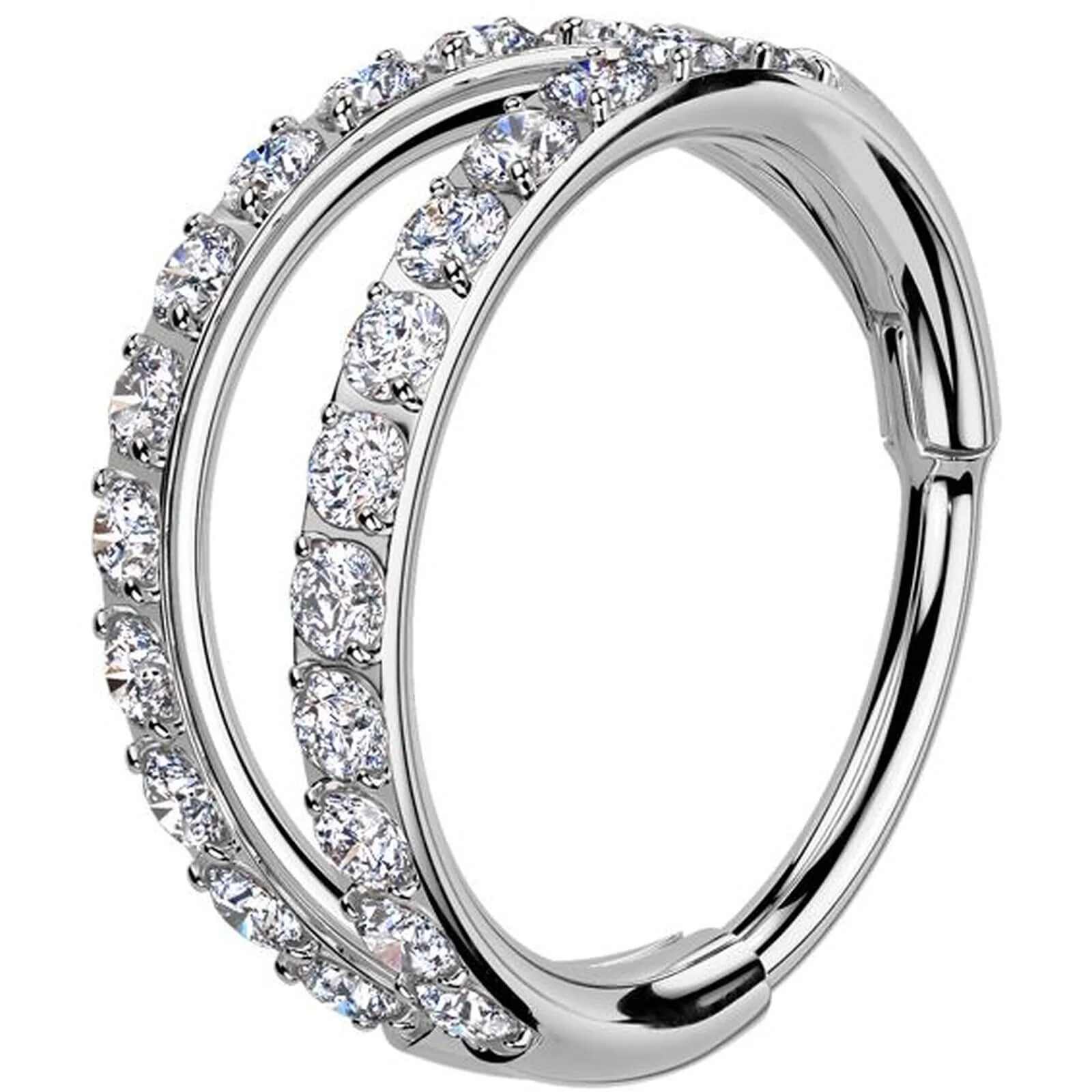 Titan Ring Doppelt Ring Zirkonia Clicker