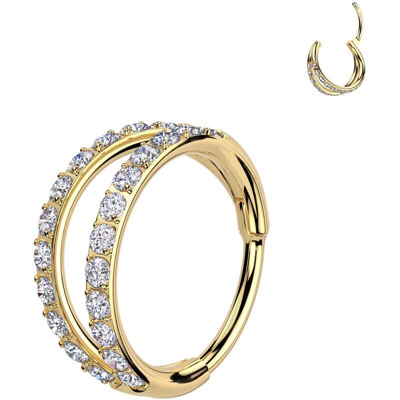 Titan Ring Doppelt Ring Zirkonia Clicker - Image 2