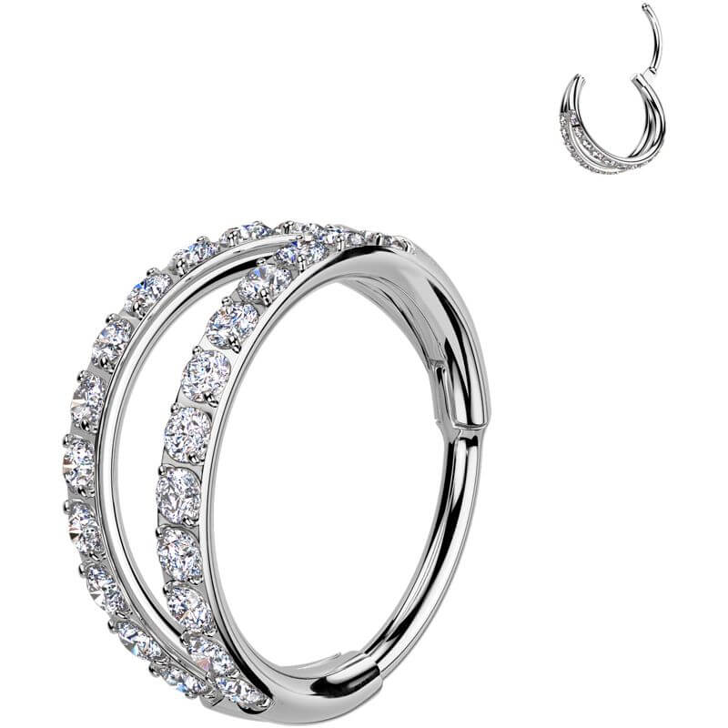 Titan Ring Doppelt Ring Zirkonia Clicker - Image 3