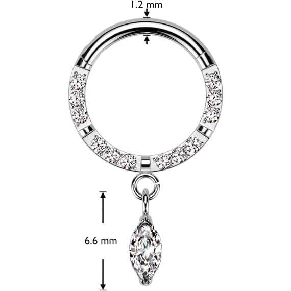 Titan Ring Zirkonia Marquise Schliff Anhänger Clicker - Image 2