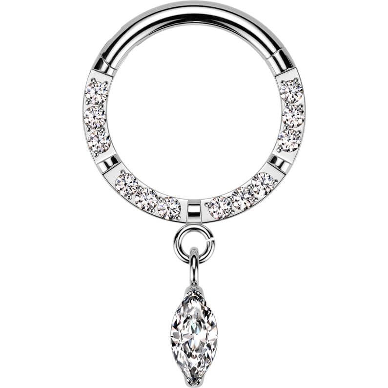 Titan Ring Zirkonia Marquise Schliff Anhänger Clicker - Image 5