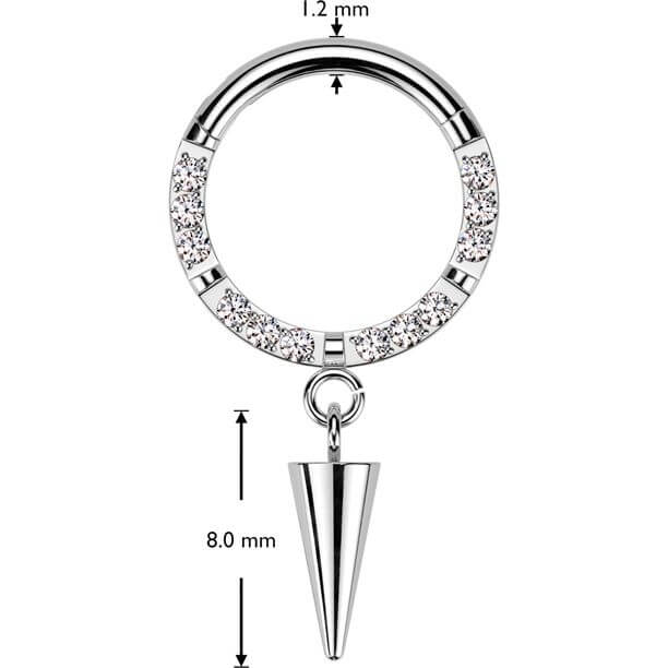 Titan Ring Zirkonia Stachel Anhänger Clicker - Image 2