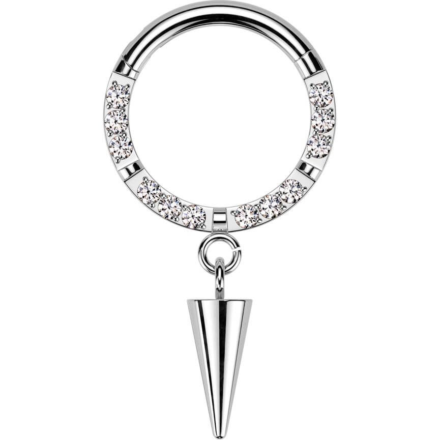 Titan Ring Zirkonia Stachel Anhänger Clicker - Image 5