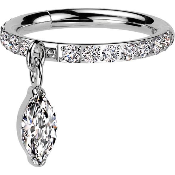Titan Ring Zirkonia Marquise Schliff Anhänger Clicker - Image 4