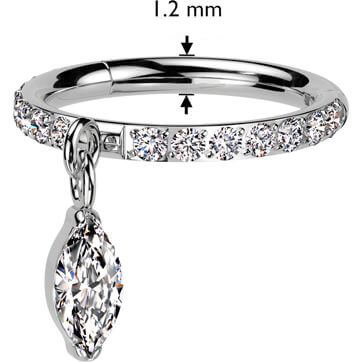 Titan Ring Zirkonia Marquise Schliff Anhänger Clicker - Image 5