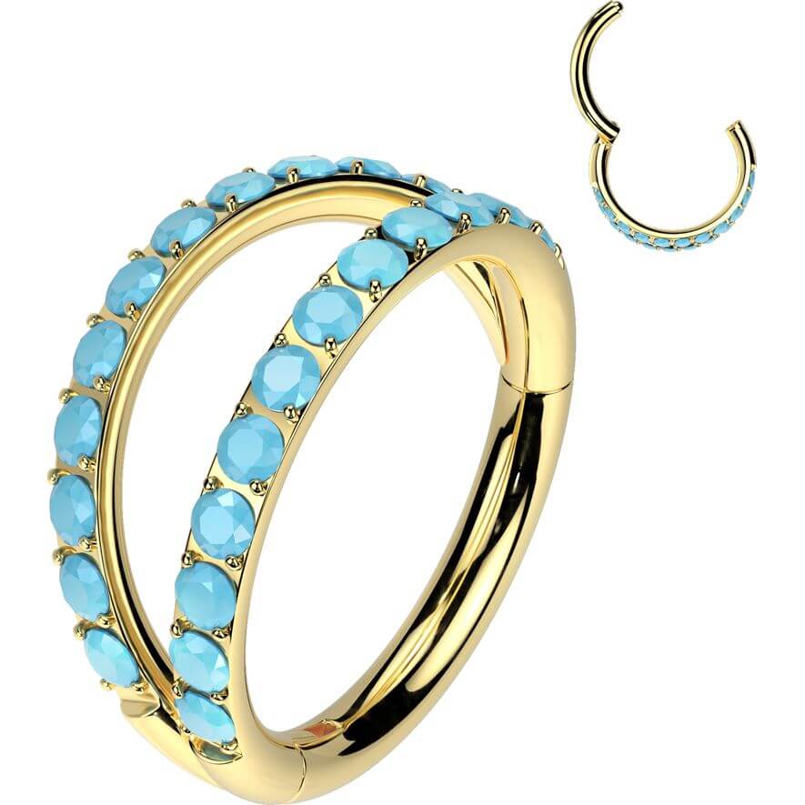 Titan Ring doppelt Ring Türkis Clicker - Image 3