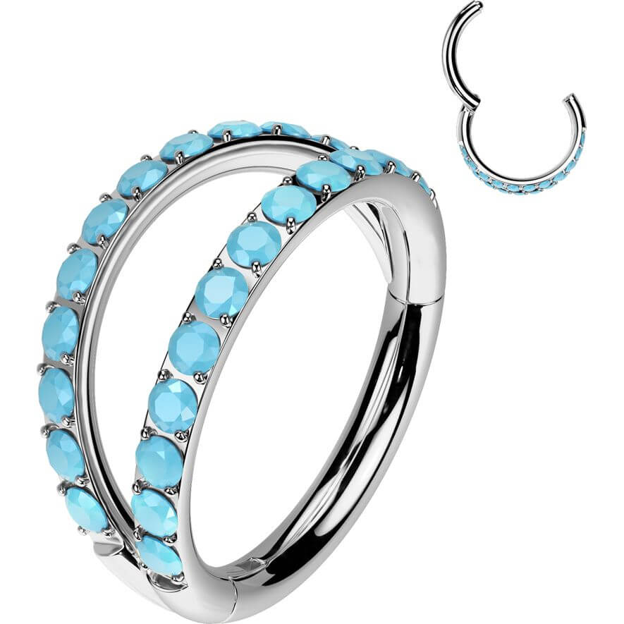 Titan Ring doppelt Ring Türkis Clicker - Image 4
