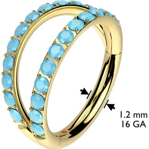 Titan Ring doppelt Ring Türkis Clicker - Image 5