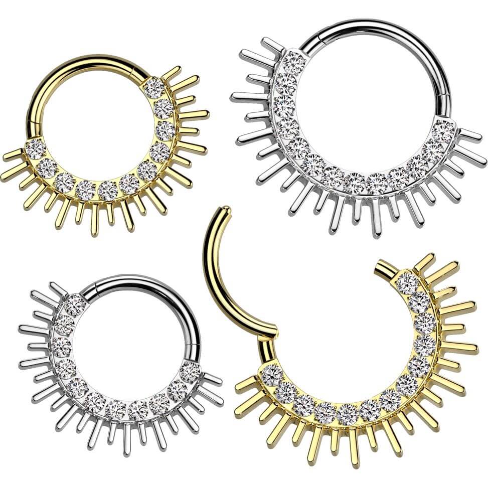 Titan Ring Zirkonia Stachel Fächer Clicker - Image 3