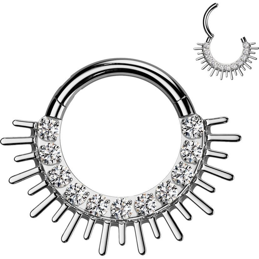 Titan Ring Zirkonia Stachel Fächer Clicker - Image 5