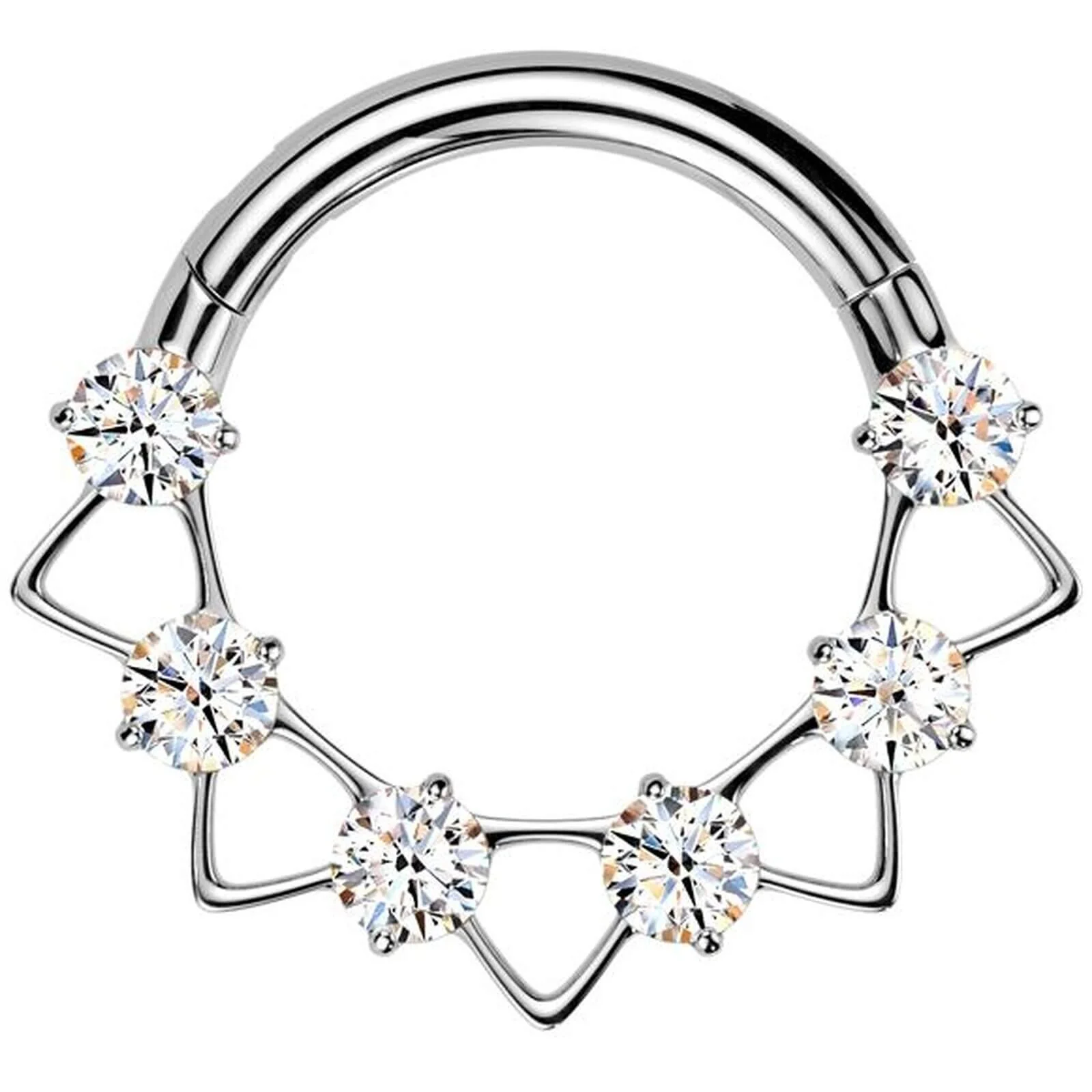 Titan Ring Dreiecke Zirkonias Clicker