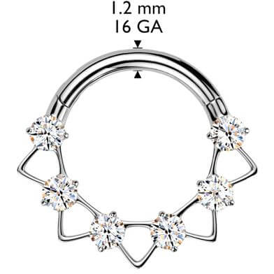 Titan Ring Dreiecke Zirkonias Clicker - Image 2