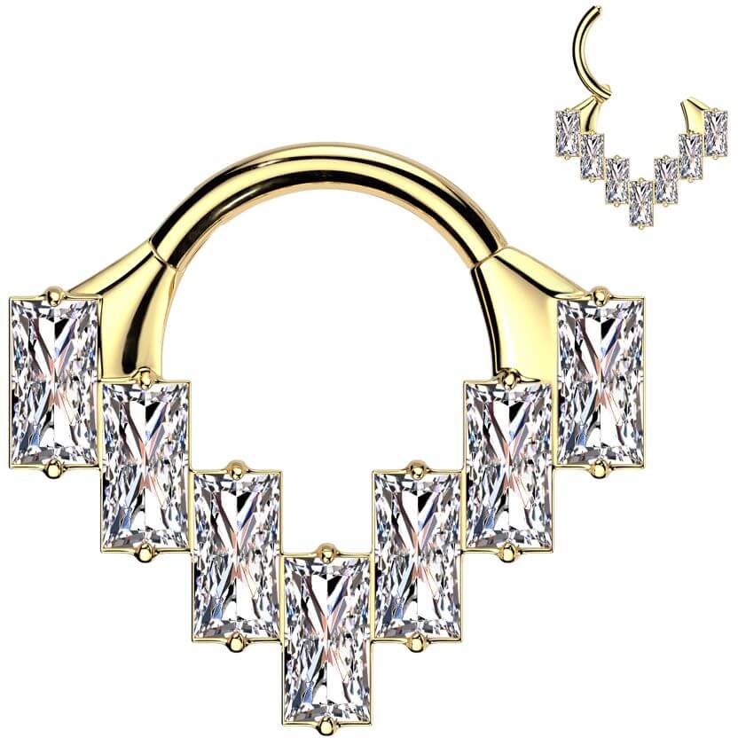 Titan Ring Zirkonia Baguette Schliff Clicker - Image 2