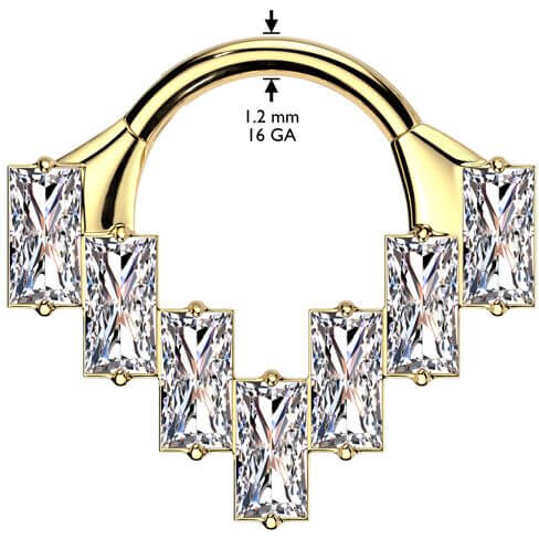 Titan Ring Zirkonia Baguette Schliff Clicker - Image 4