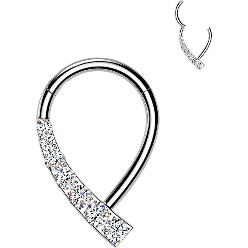 Titan Ring Tropfen Zirkonia Clicker - Image 5