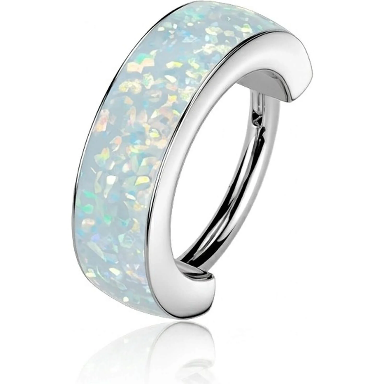 Titan Ring Opal breit Clicker