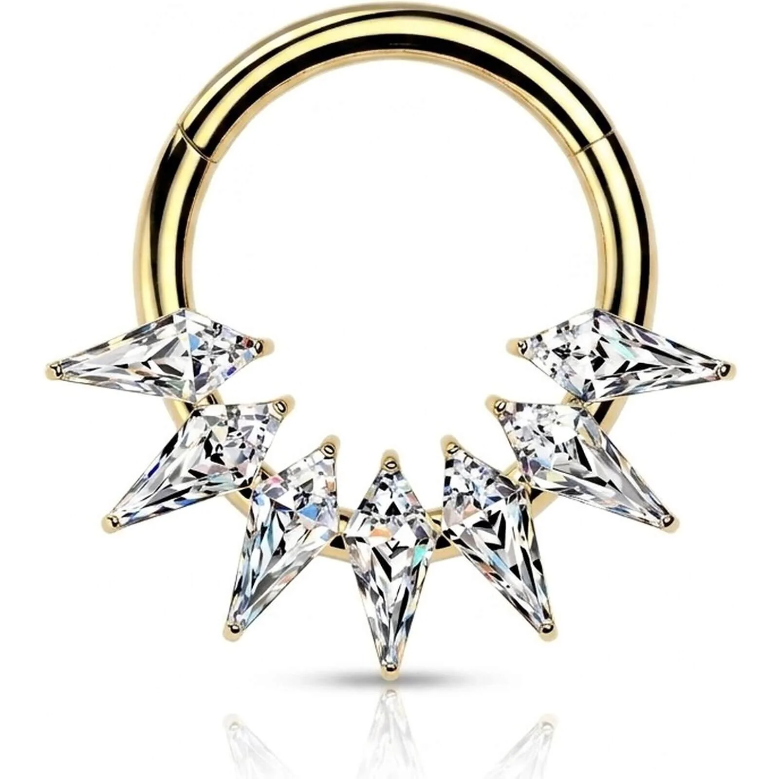 Titan Ring Spitzen Zirkonia Clicker