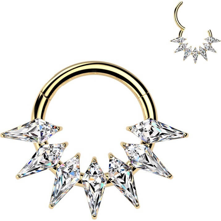 Titan Ring Spitzen Zirkonia Clicker - Image 3