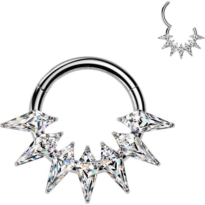 Titan Ring Spitzen Zirkonia Clicker - Image 5