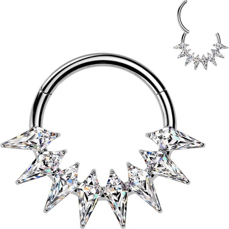 Titan Ring Spitzen Zirkonia Clicker - Image 6