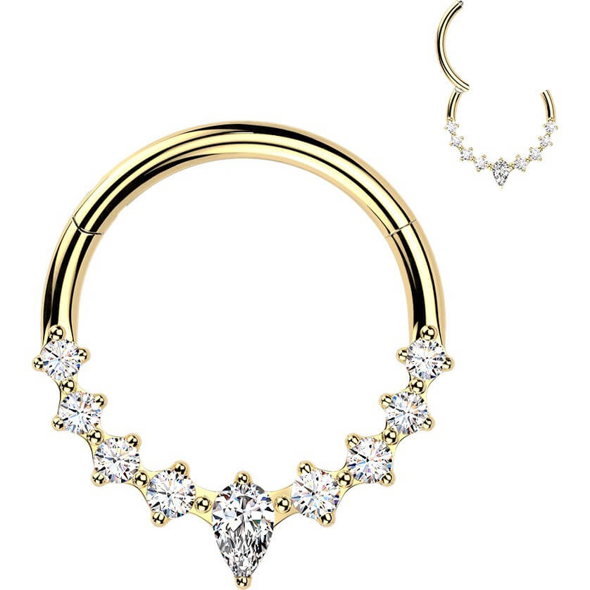 Titan Ring Tropfen Zirkonia Clicker - Image 4