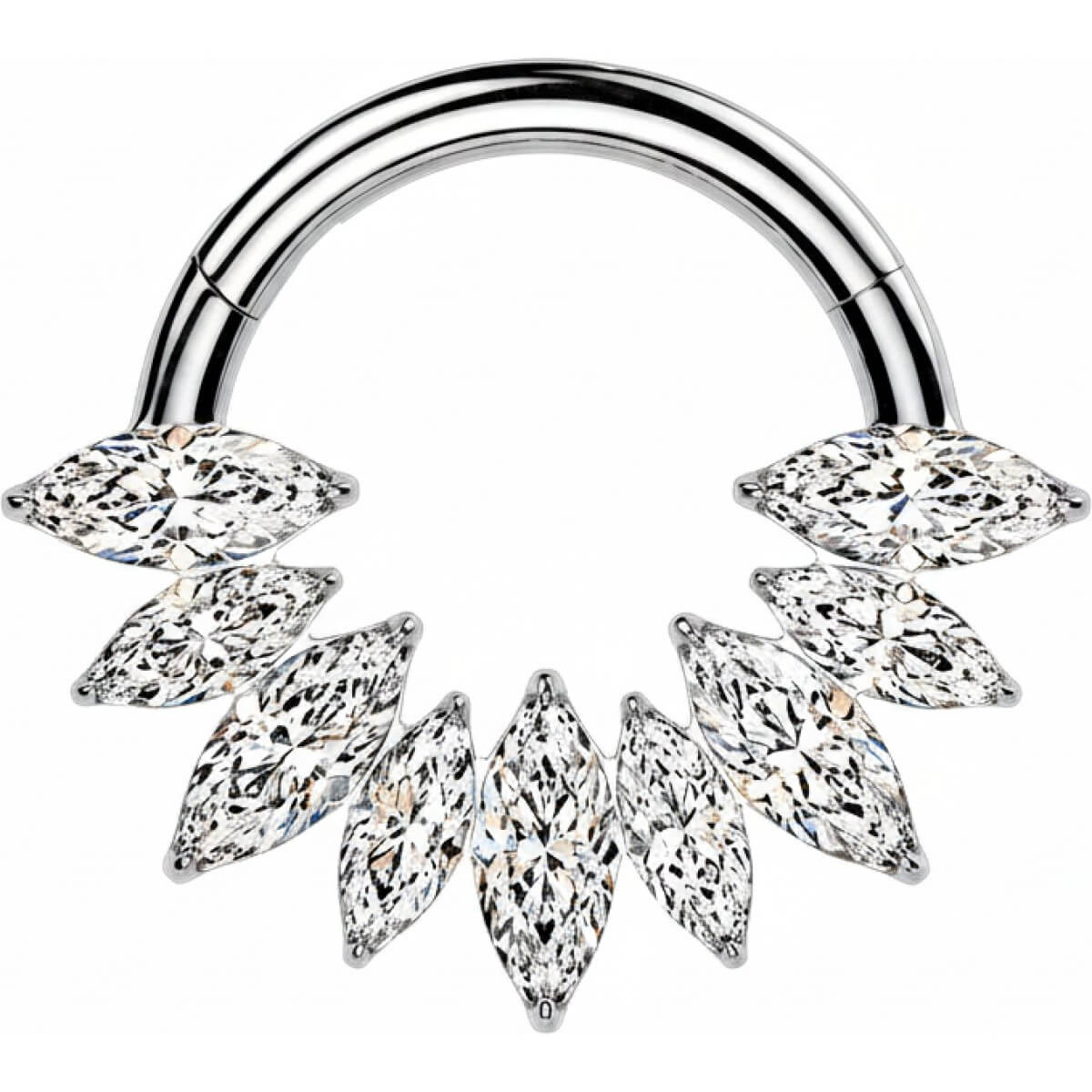 Titan Ring Zirkonia Marquise Schliff Clicker