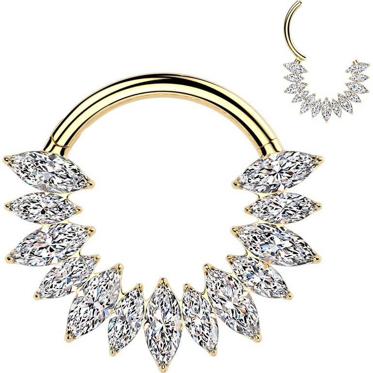Titan Ring Zirkonia Marquise Schliff Clicker - Image 4
