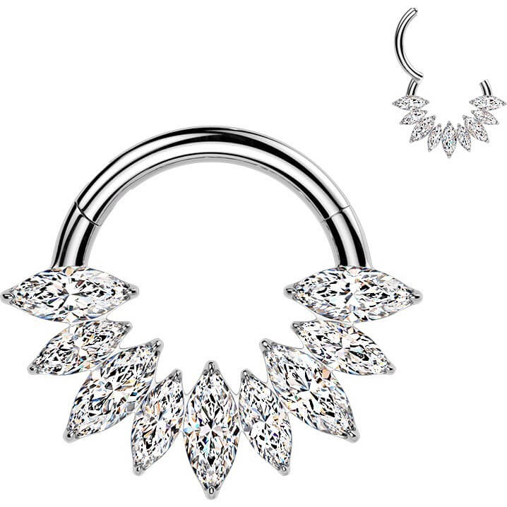 Titan Ring Zirkonia Marquise Schliff Clicker - Image 5