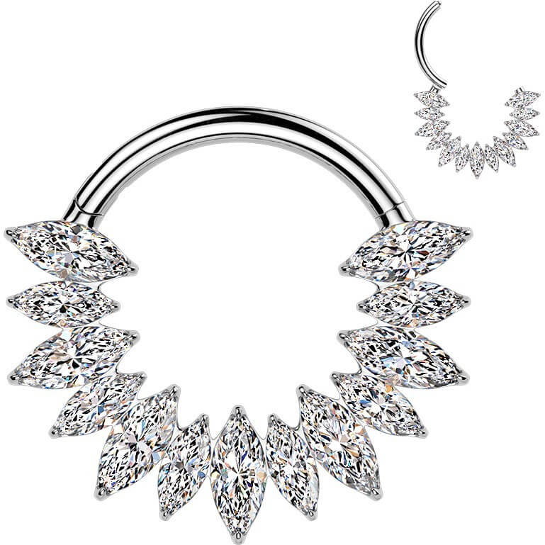 Titan Ring Zirkonia Marquise Schliff Clicker - Image 6