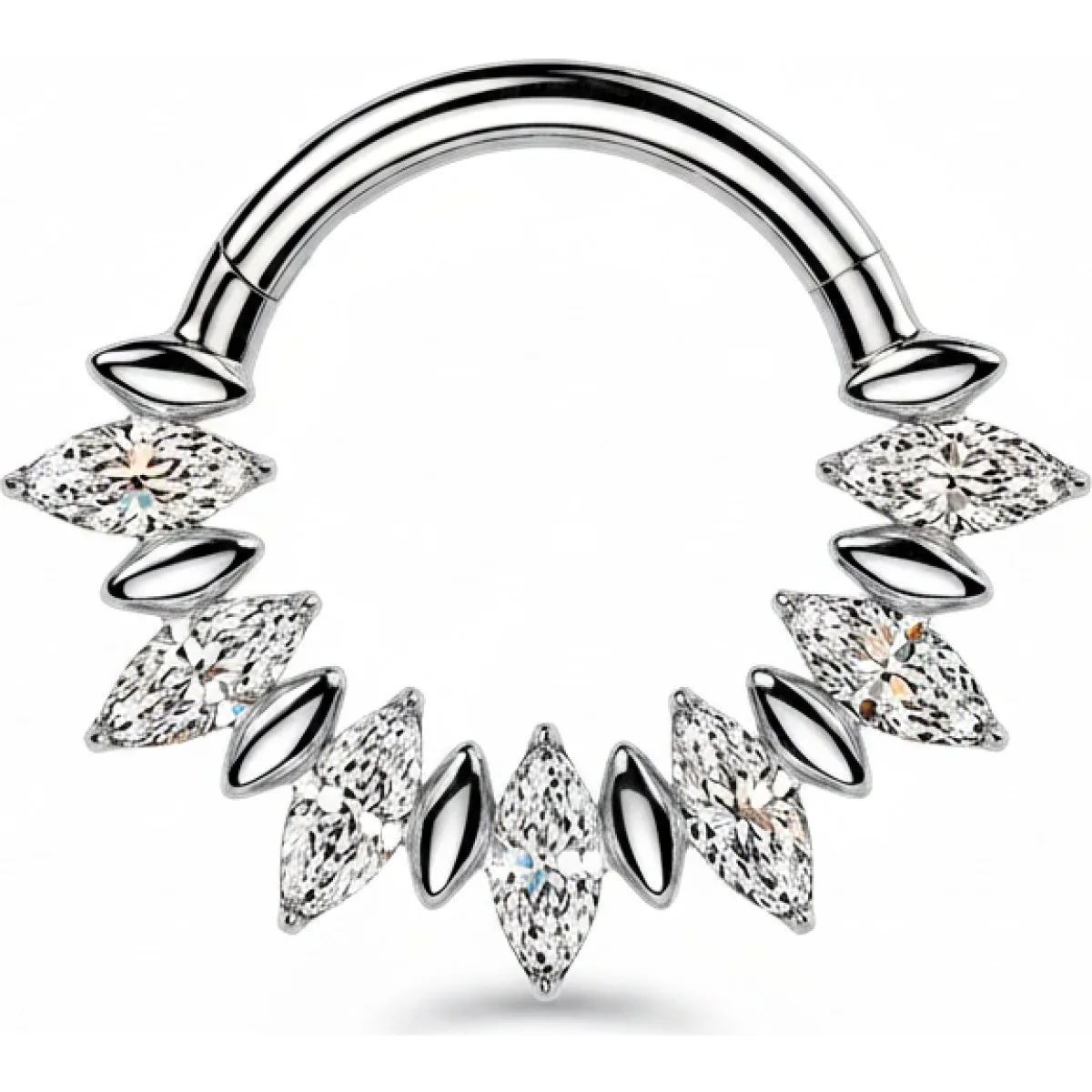 Titan Ring Zirkonia Marquise Schliff Clicker