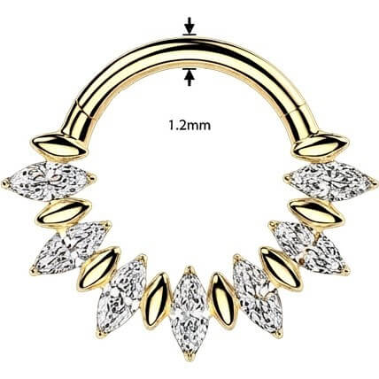 Titan Ring Zirkonia Marquise Schliff Clicker - Image 2