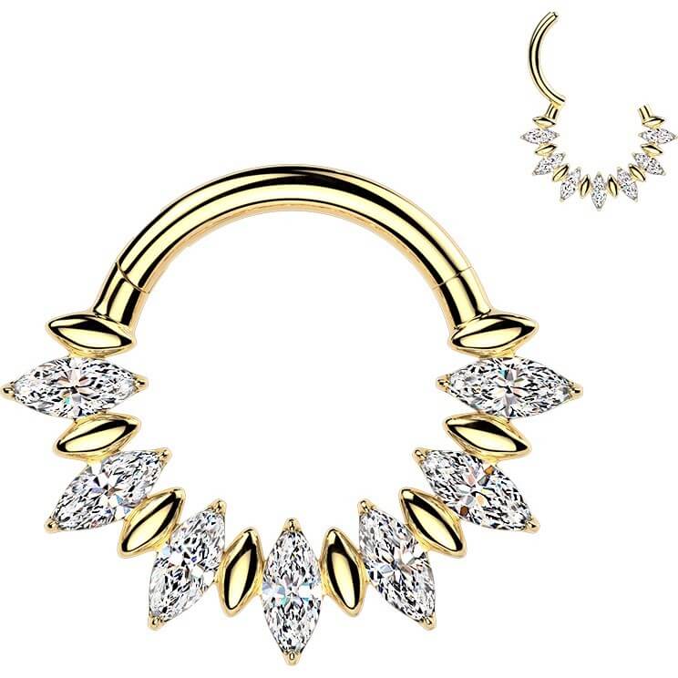 Titan Ring Zirkonia Marquise Schliff Clicker - Image 3