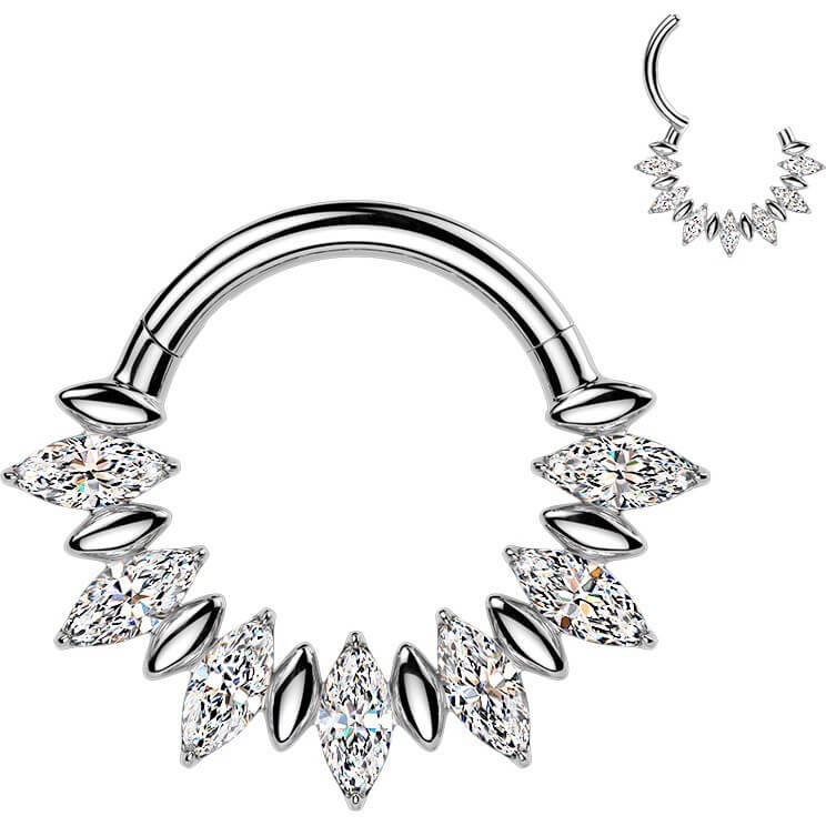 Titan Ring Zirkonia Marquise Schliff Clicker - Image 4