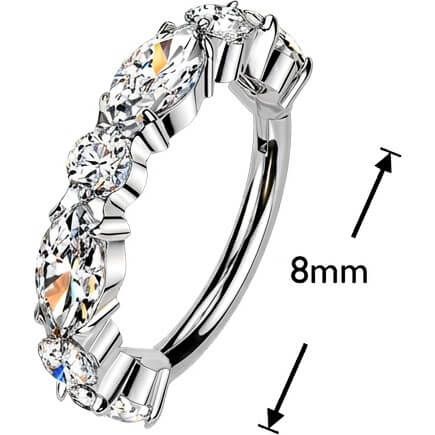 Titan Ring Zirkonia Rund Marquise Schliff Clicker - Image 2