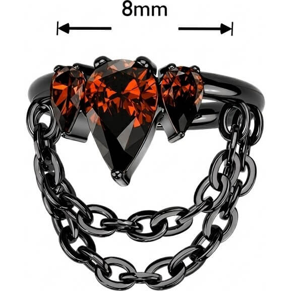 Titan Ring Zirkonia Doppelkette beweglich Clicker - Image 2