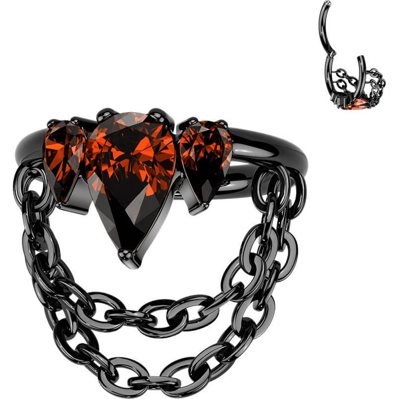 Titan Ring Zirkonia Doppelkette beweglich Clicker - Image 3