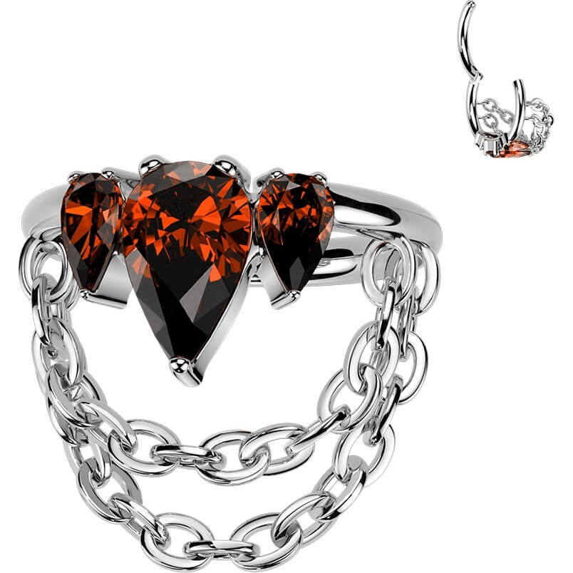Titan Ring Zirkonia Doppelkette beweglich Clicker - Image 4