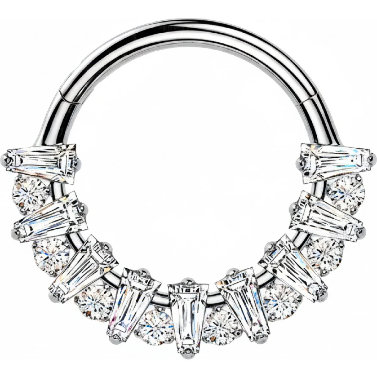 Titan Ring Zirkonia rechteckig rund Clicker