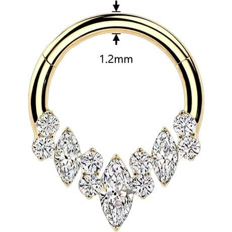Titan Ring Zirkonia rund Marquise Schliff Clicker - Image 2