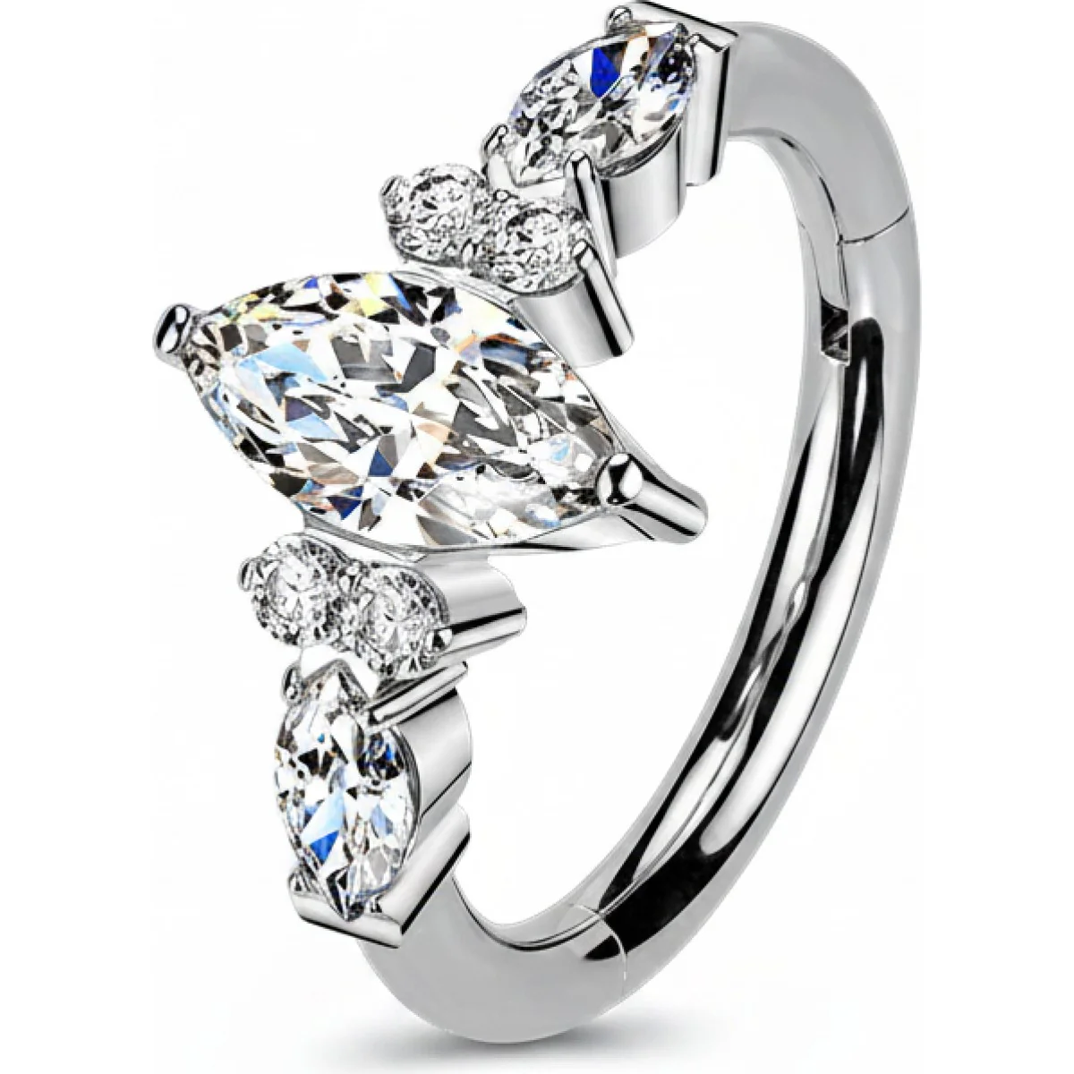 Titan Ring Zirkonia Marquise Schliff Clicker