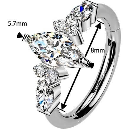 Titan Ring Zirkonia Marquise Schliff Clicker - Image 2
